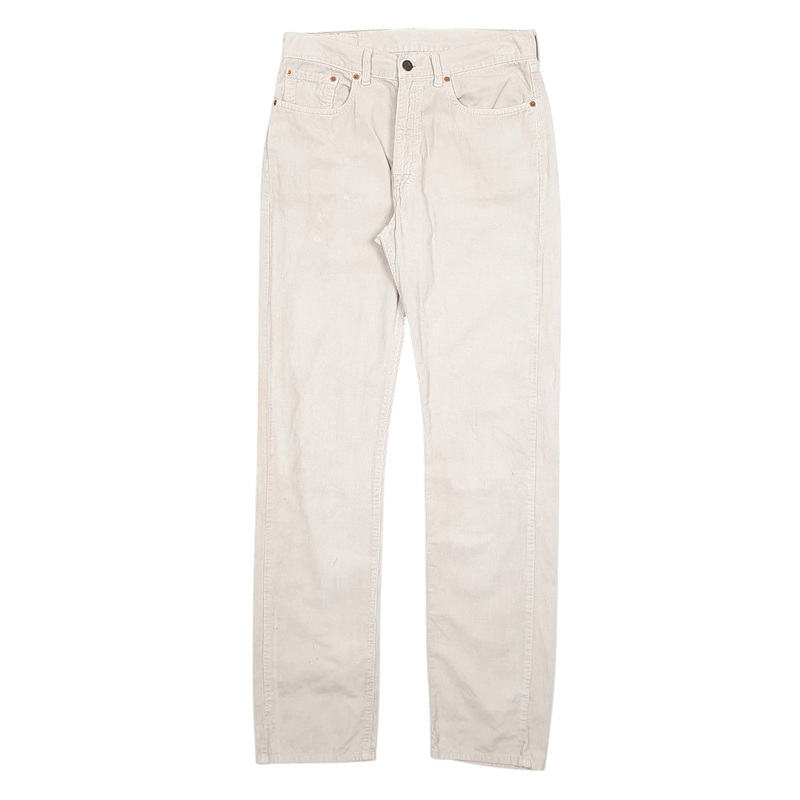 Mens Levis 505 Cream Corduroy Cotton  Trousers Mens W32 L34