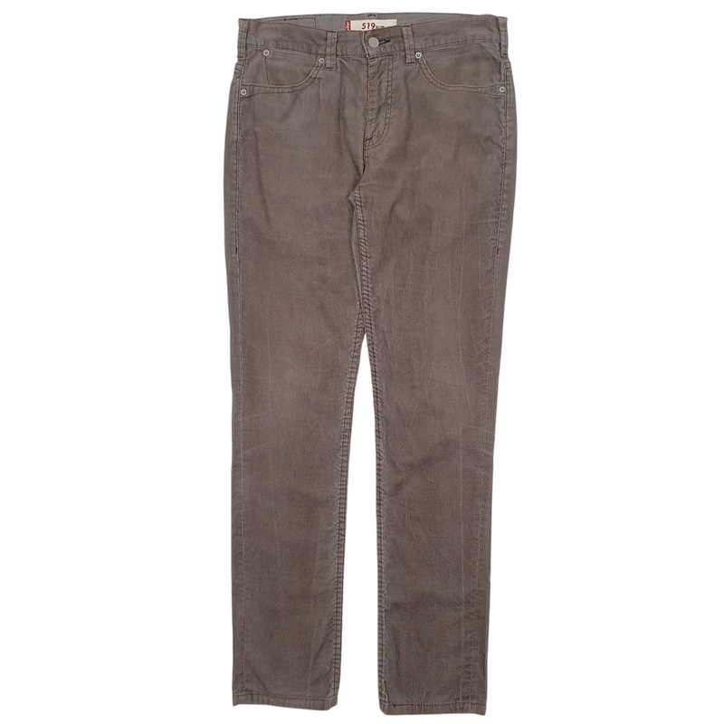 Mens Levis 519 Grey Corduroy Cotton Blend  Trousers Mens W31 L34