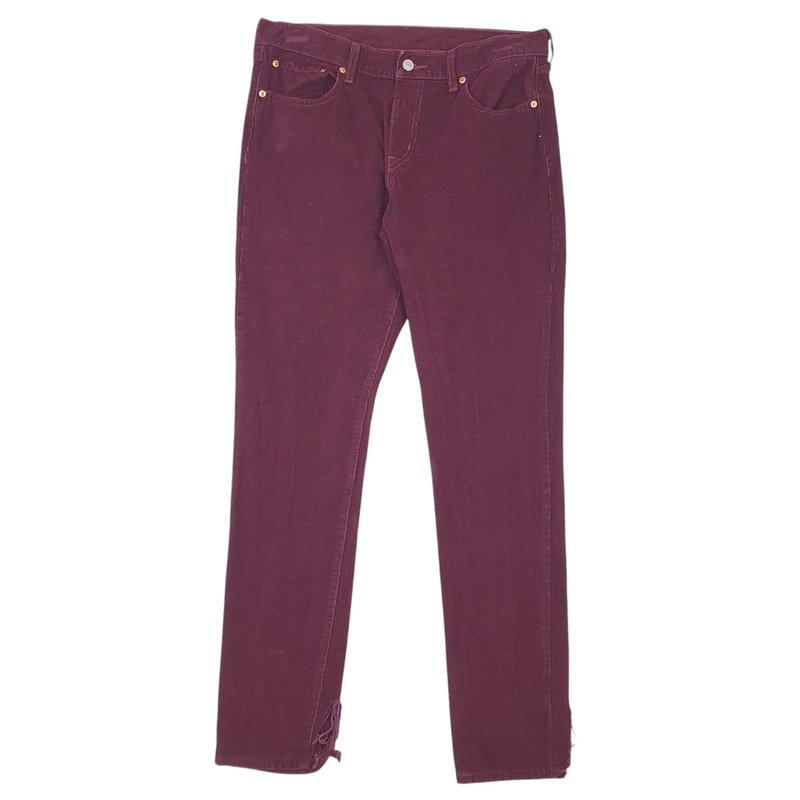 Mens Levis Burgundy Corduroy Cotton Blend  Trousers Mens W34 L32