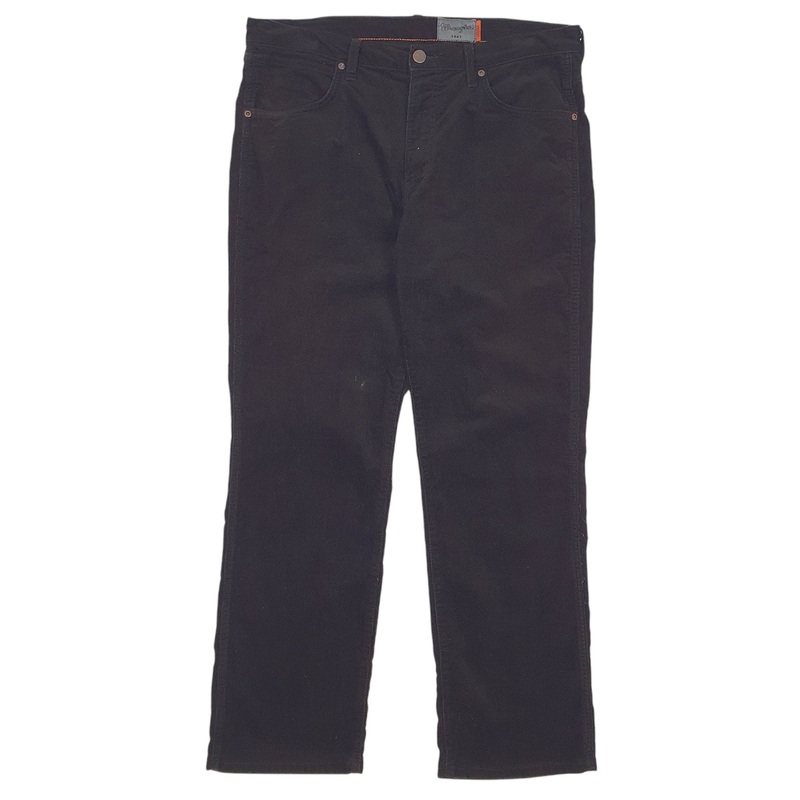 Mens Wrangler Arizona Stretch Black Corduroy Cotton Blend  Trousers Mens W36 L30