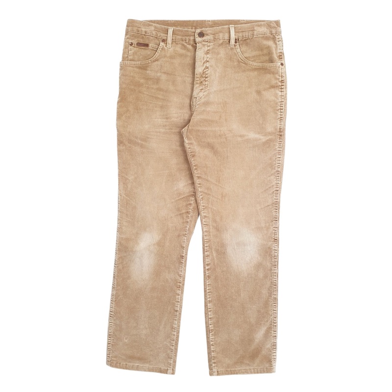 Mens Wrangler Beige Corduroy Cotton  Trousers Mens W34 L30