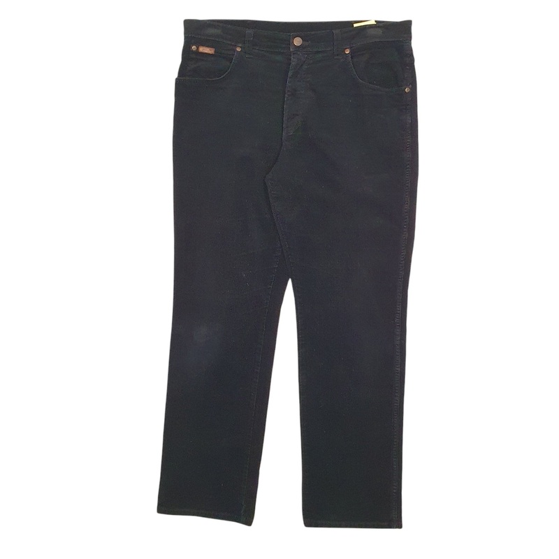 Mens Wrangler Black Corduroy Cotton  Trousers Mens W36 L32
