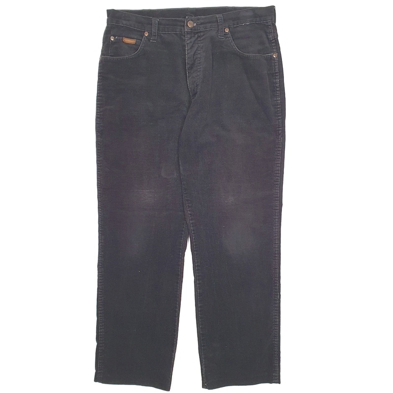 Mens Wrangler Texas Black Corduroy Cotton  Trousers Mens W34 L29