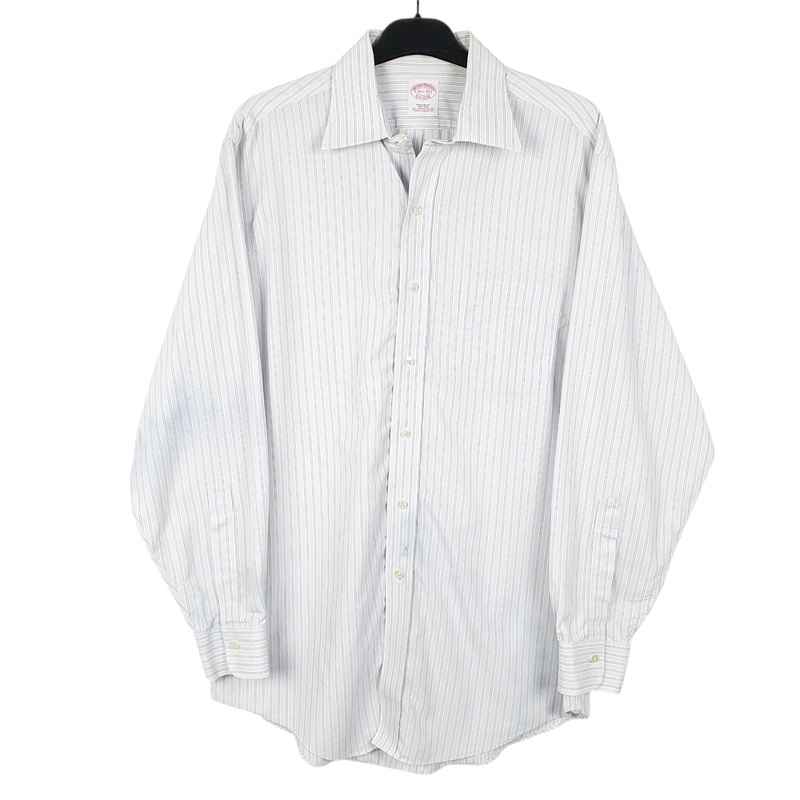 Brooks Brothers Long Sleeve Regular Fit Striped Cotton Shirt Mens M