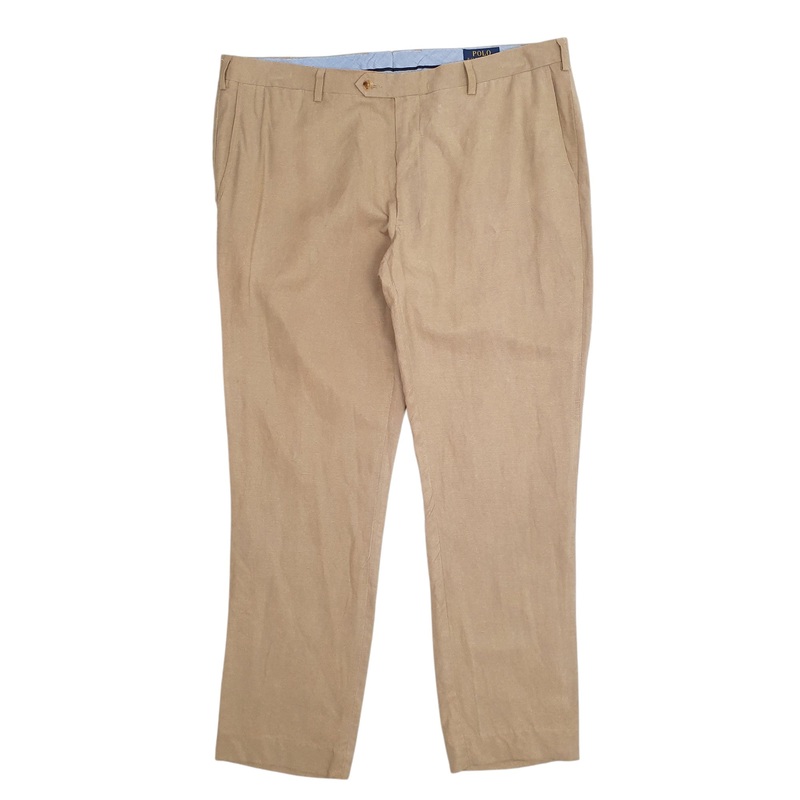 Mens Polo Ralph Lauren 57% Lyocell 43% Linen Beige Chino Cotton  &  Linen  Trousers Mens W38 L30
