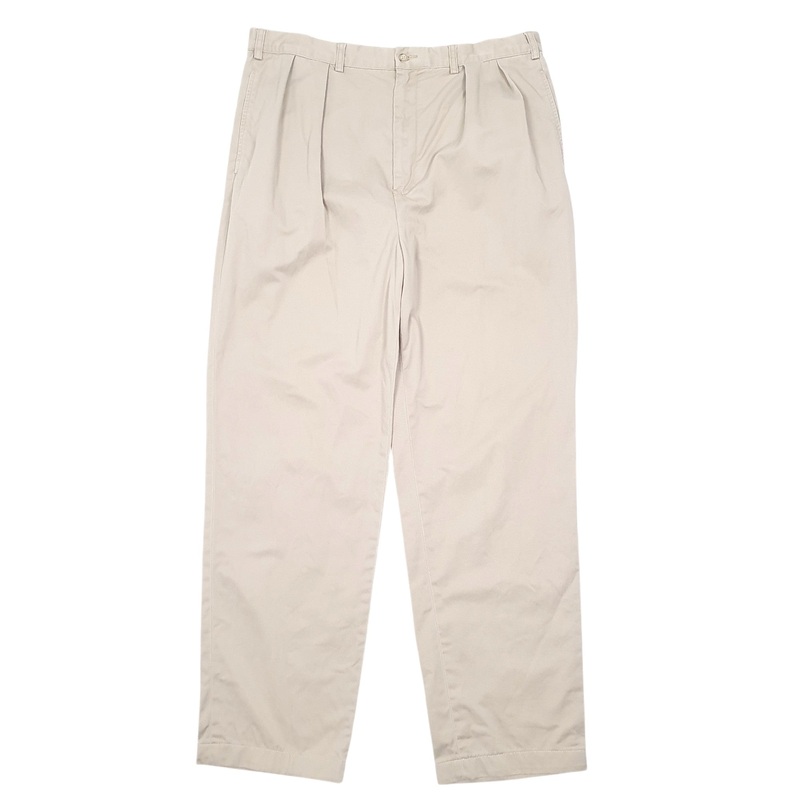 Mens Polo Ralph Lauren Andrew Pant Double Pleated Beige Chino Cotton  Trousers Mens W38 L34