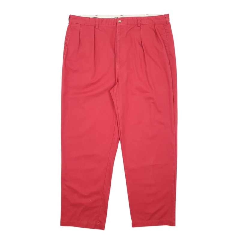 Mens Polo Ralph Lauren Andrew Pant Vintage Double Pleated Red Chino Cotton  Trousers Mens W42 L30