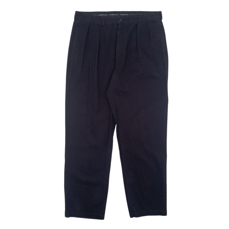 Mens Polo Ralph Lauren Andrew Plant Double Pleated Vintage 90s Black Chino Cotton  Trousers Mens W38 L32