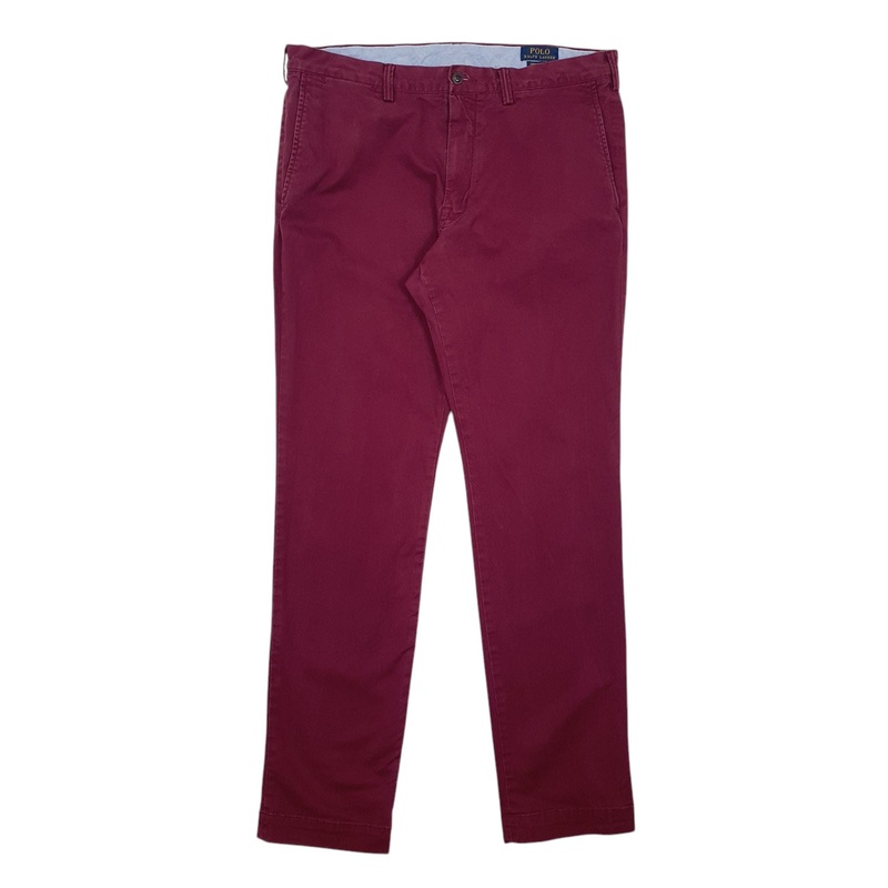 Mens Polo Ralph Lauren Burgundy Chino Cotton  Trousers Mens W36 L34