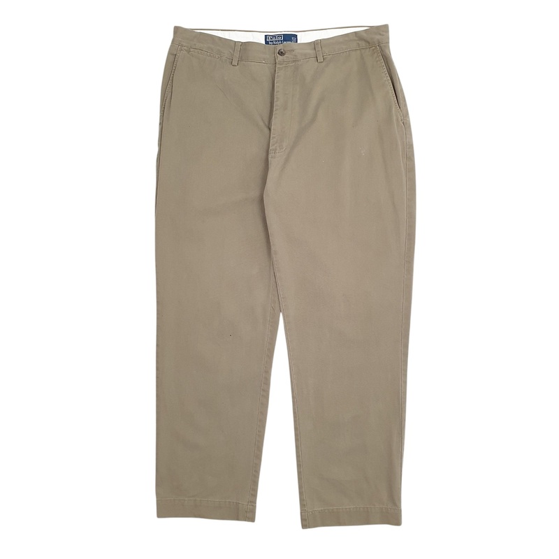 Mens Polo Ralph Lauren Khaki Chino Cotton  Trousers Mens W34 L28