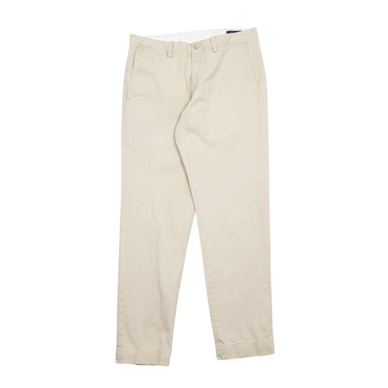 Mens Polo Ralph Lauren Slim Fit Cream Chino Cotton  Trousers Mens W31 L29