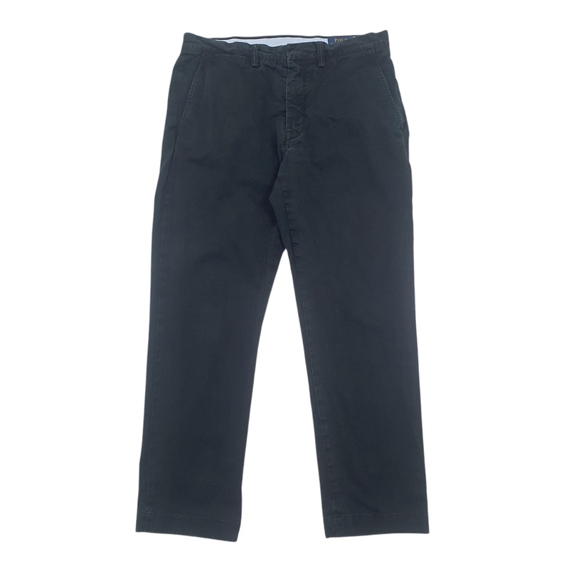 Mens Polo Ralph Lauren Stretch Straight Fit Black Chino Cotton  Trousers Mens W32 L28