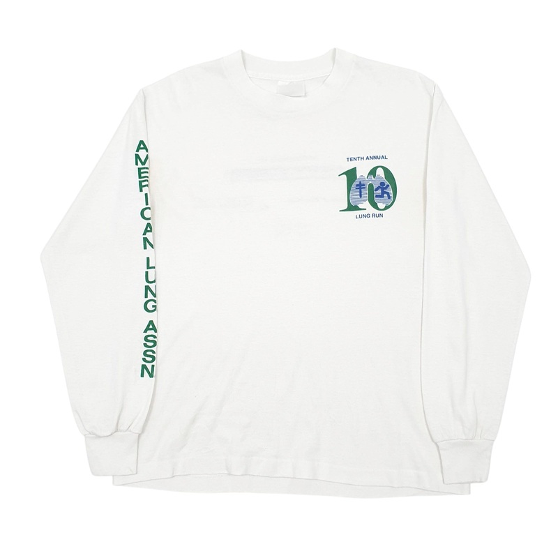 Unbranded Single Stitch Vintage 90s Long Sleeve Cotton T Shirt Mens M