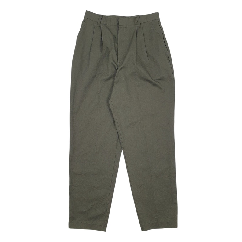 Womens Chic Double Pleated Made In USA Vintage Khaki Chino Cotton  Trousers Womens UK12