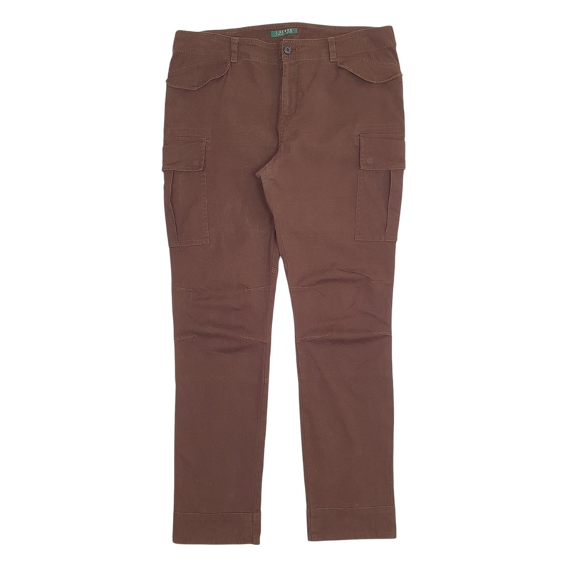 Womens Polo Ralph Lauren Brown Cargo Cotton  Trousers Womens UK18
