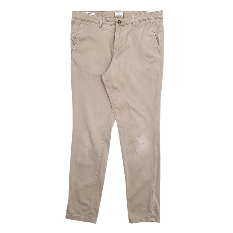 Mens Jack&Jones Beige Chino Cotton  Trousers Mens W33 L30