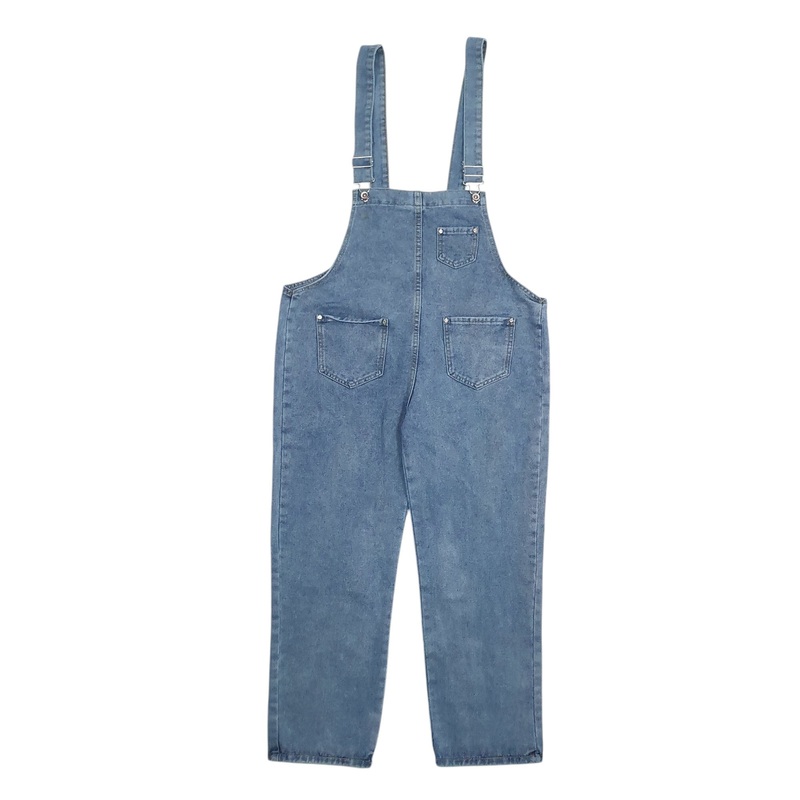Mens Unbranded Blue Dungaree Cotton Blend  Trousers Mens W42 L26