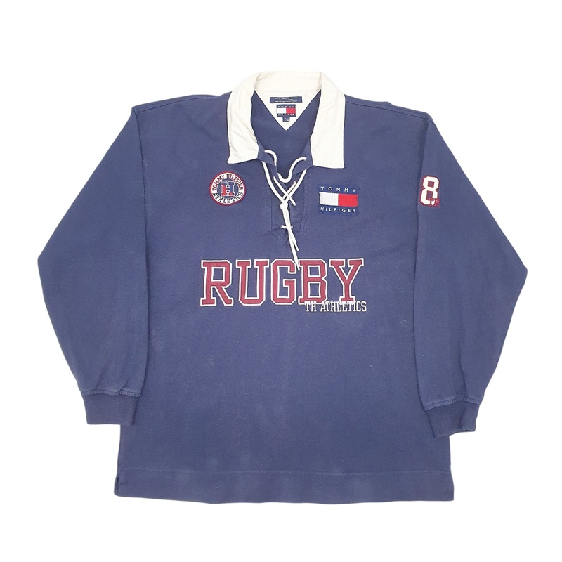 Tommy Hilfiger Long Sleeve Cotton Polo Shirt Mens XL