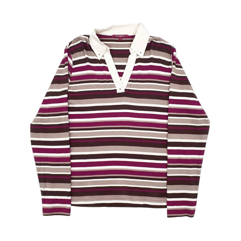 Wissmach Long Sleeve Cotton Blend Polo Shirt Mens M