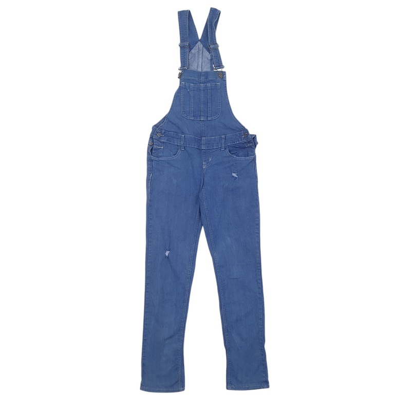 Womens Sugar Blue Dungaree Cotton Blend  Trousers Womens UK12