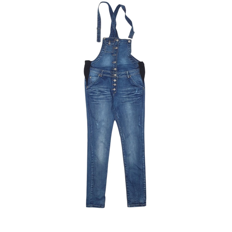 Womens Unbranded Blue Dungaree Cotton Blend  Trousers Womens UKM