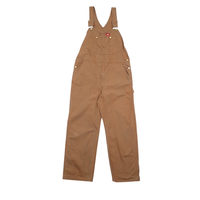 Mens Dickies Denim Overalls Bib Beige Dungaree Cotton  Trousers Mens W38 L30