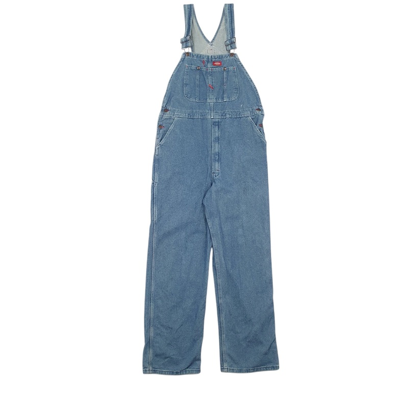 Mens Dickies Denim Overalls Bib Blue Dungaree Cotton  Trousers Mens W36 L34