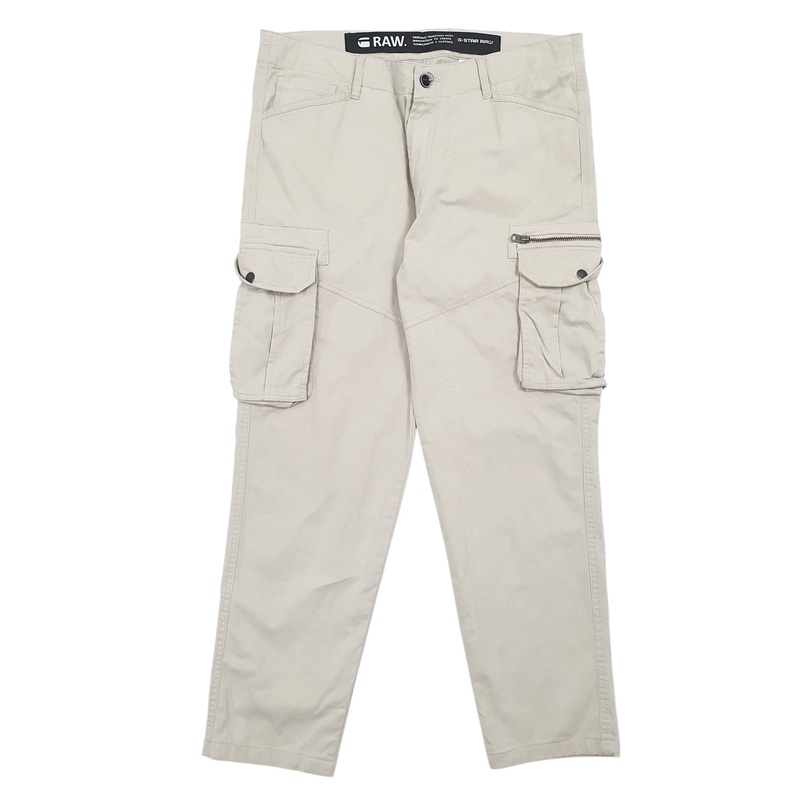Mens G-Star Raw Beige Cargo Cotton  Trousers Mens W36 L28