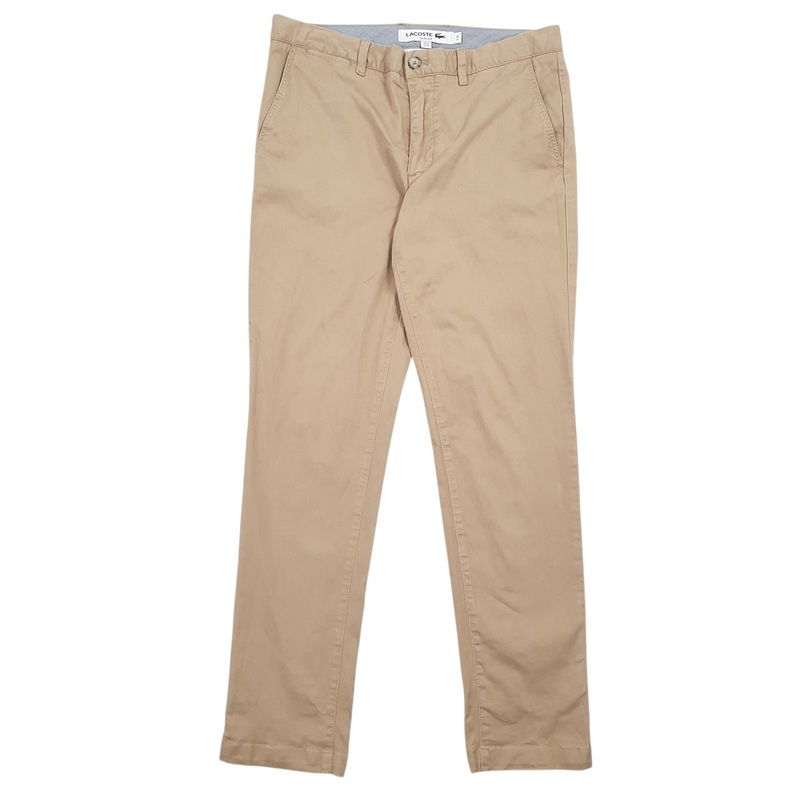 Mens Lacoste Beige Chino Cotton  Trousers Mens W34 L32