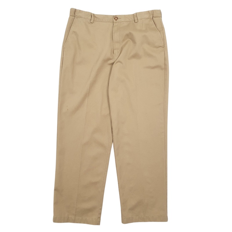 Mens LL Bean Beige Chino Cotton  Trousers Mens W37 L30