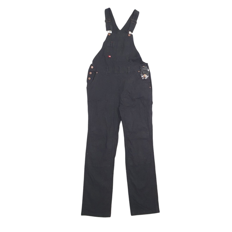 Womens Dickies Denim Overalls Bib Black Dungaree Cotton  Trousers Womens UKS