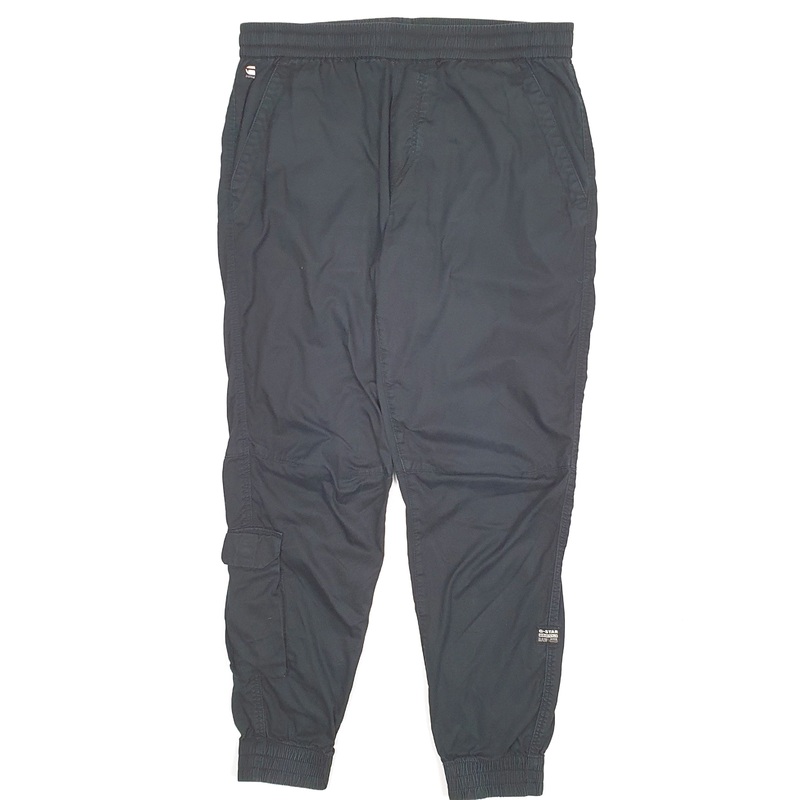 Mens G Star Raw Relaxed Cuffed Black Chino Polyester  Trousers Mens W33 L30