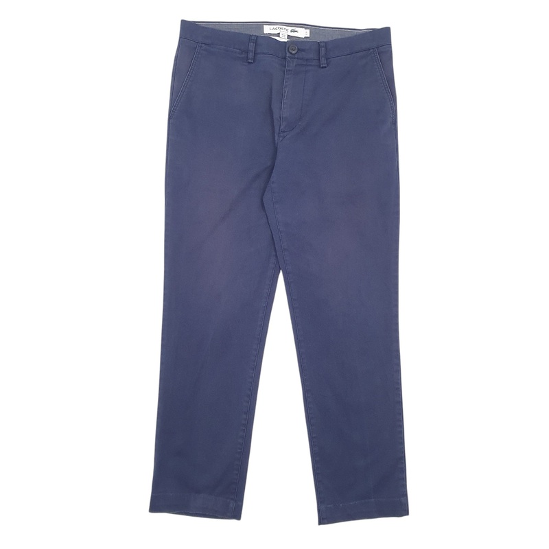 Mens Lacoate Navy Chino Cotton Blend  Trousers Mens W34 L28