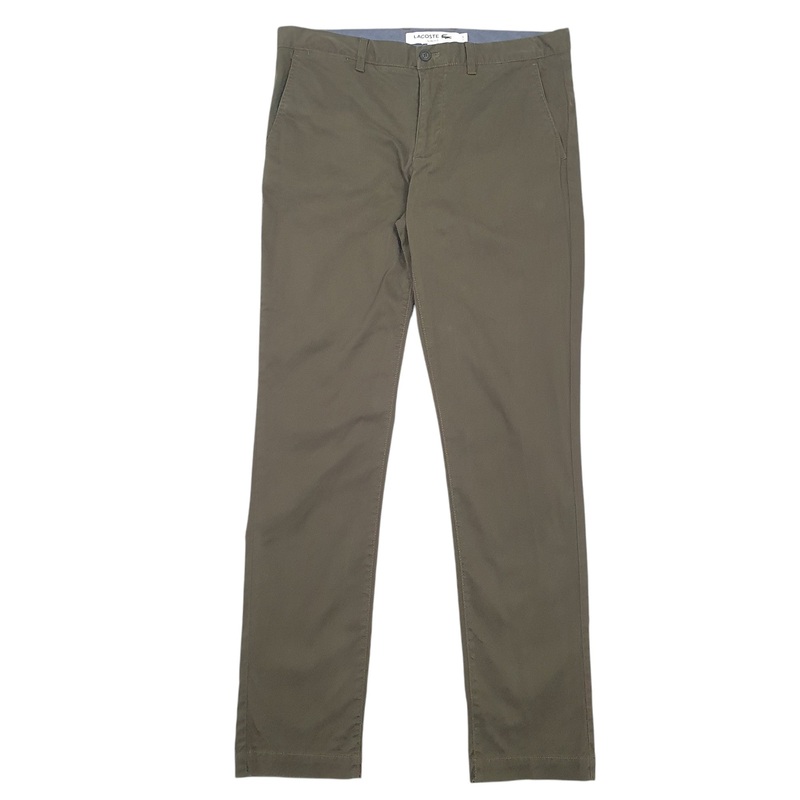 Mens Lacoste Green Chino Cotton  Trousers Mens W36 L34