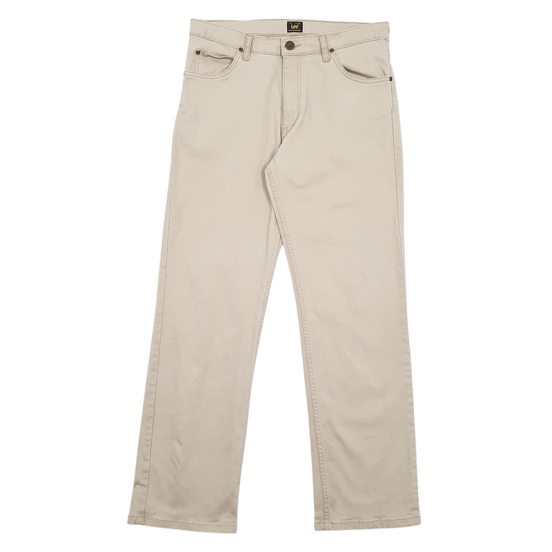 Mens Lee Beige Chino Cotton Blend  Trousers Mens W32 L30
