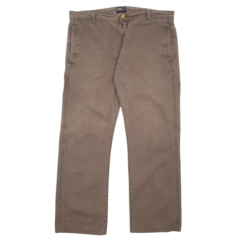 Mens Lee Brown Chino Cotton  Trousers Mens W38 L30