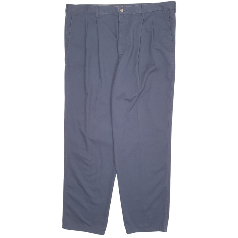 Mens Lee Vintage 1980s Pleated Navy Chino Cotton  Trousers Mens W42 L32