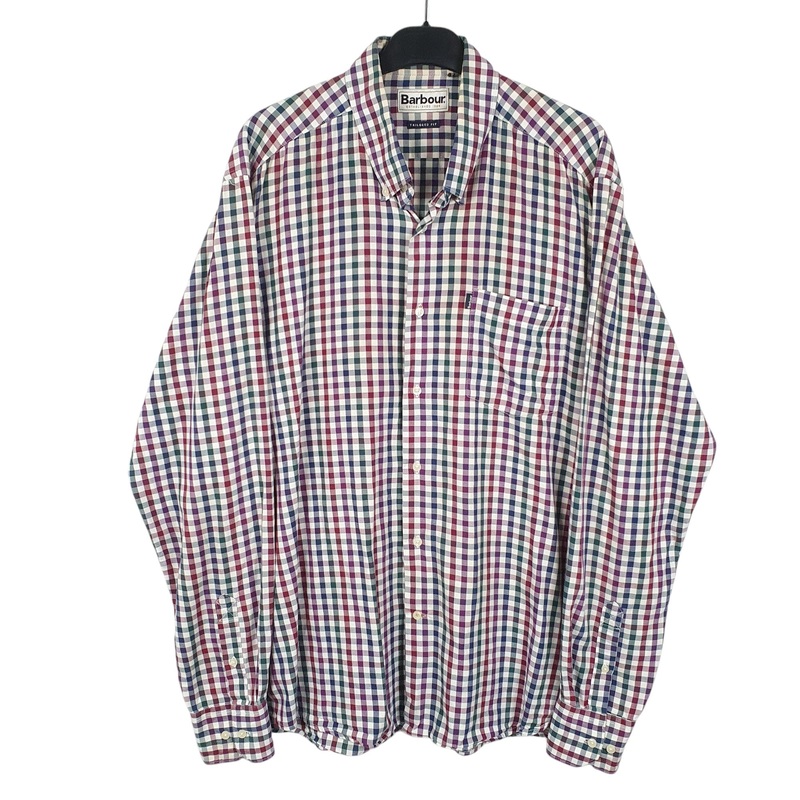 Barbour Tailored Fit Long Sleeve Regular Fit Check Cotton Shirt Mens L