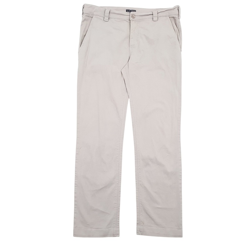 Mens Armani Jeans Grey Chino Cotton Blend  Trousers Mens W36 L30