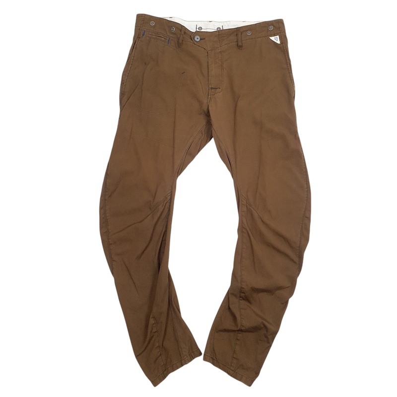 Mens G-Star Vintage Twisted Brown Chino Cotton Blend  Trousers Mens W36 L32