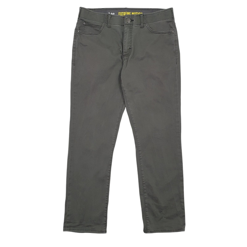 Mens Lee Extreme Motion Grey Chino Cotton Blend  Trousers Mens W34 L30