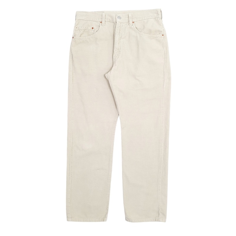 Mens Levis 505 Cream Corduroy Cotton  Trousers Mens W33 L30