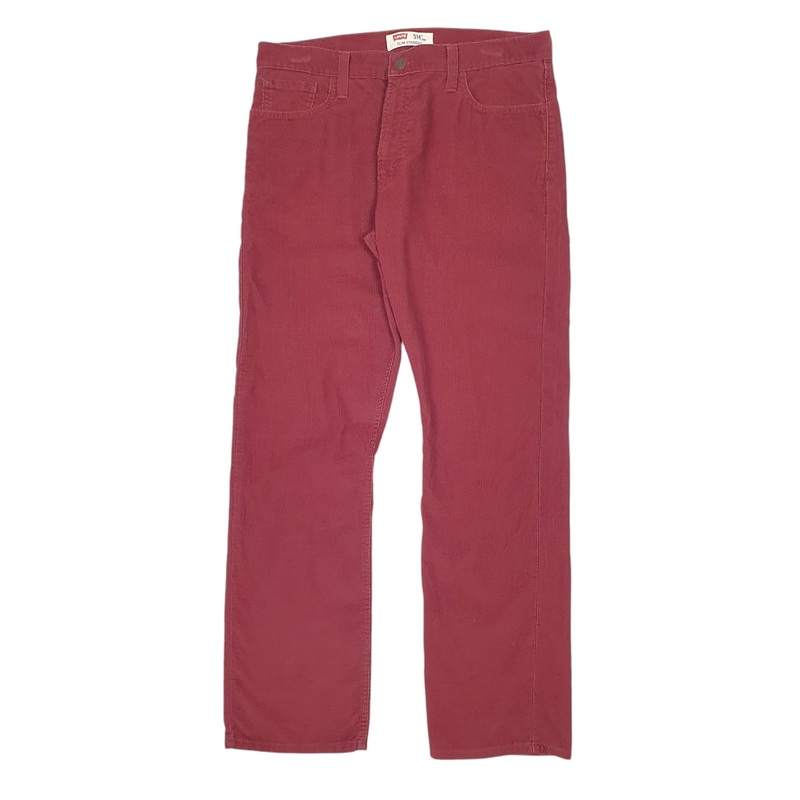Mens Levis 514 Burgundy Corduroy Cotton  Trousers Mens W36 L32