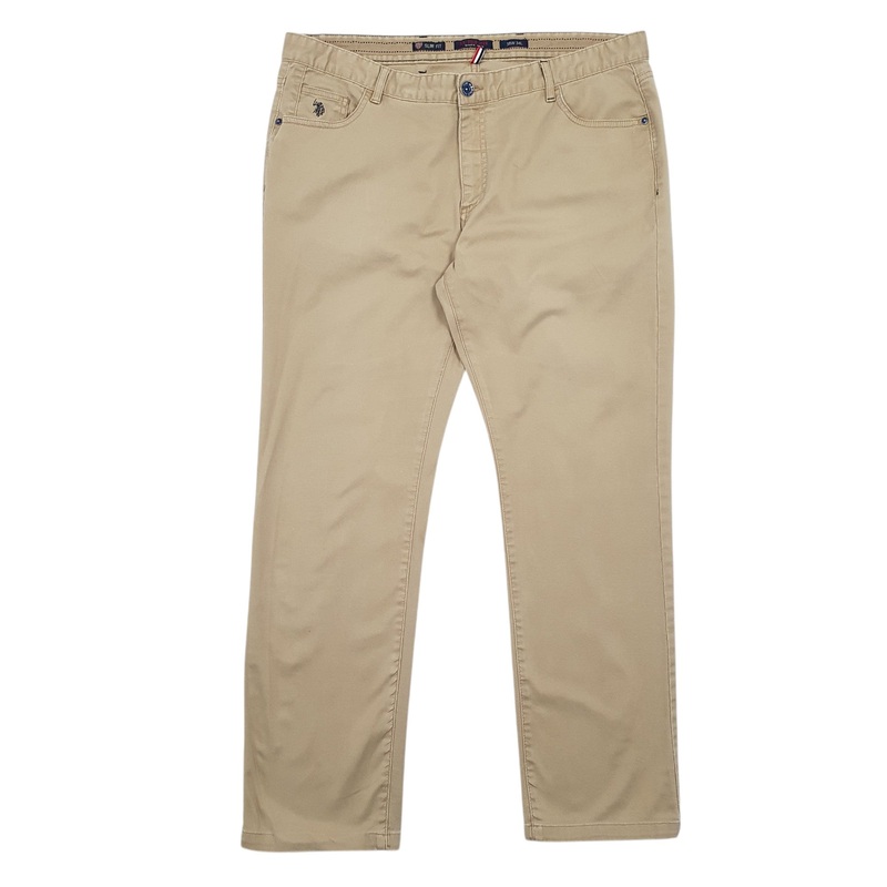 Mens US Polo Assn Beige Chino Cotton  Trousers Mens W38 L34