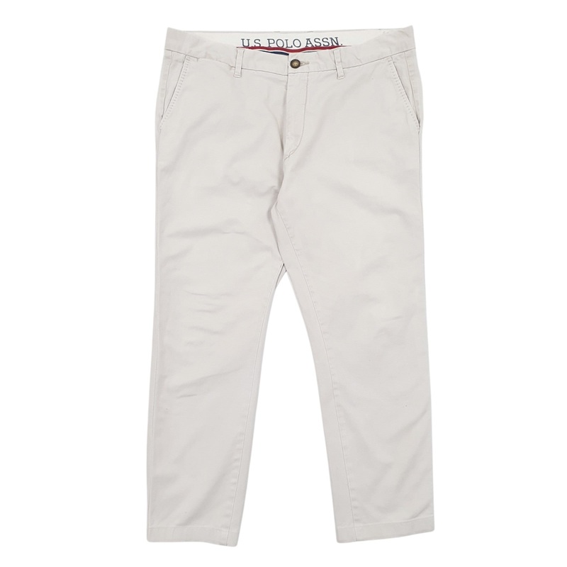 Mens US Polo Assn Capri Cream Chino Cotton  Trousers Mens W36 L26