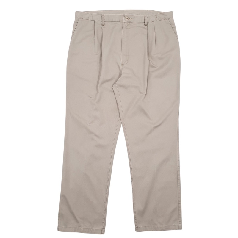 Mens Wrangler Double Pleated Beige Chino Cotton Blend  Trousers Mens W42 L32