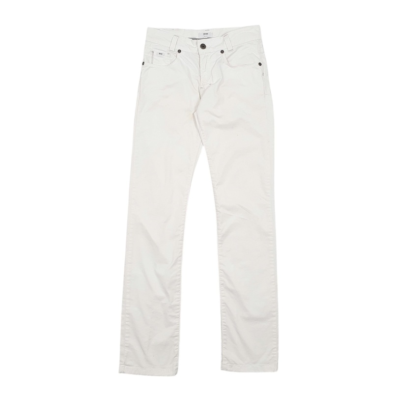 Womens Hugo Boss White Chino Cotton Blend  Trousers Womens UK12