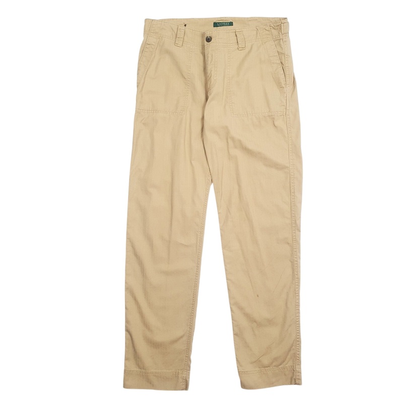 Womens Lauren Ralph Lauren Beige Chino Cotton  Trousers Womens UK14
