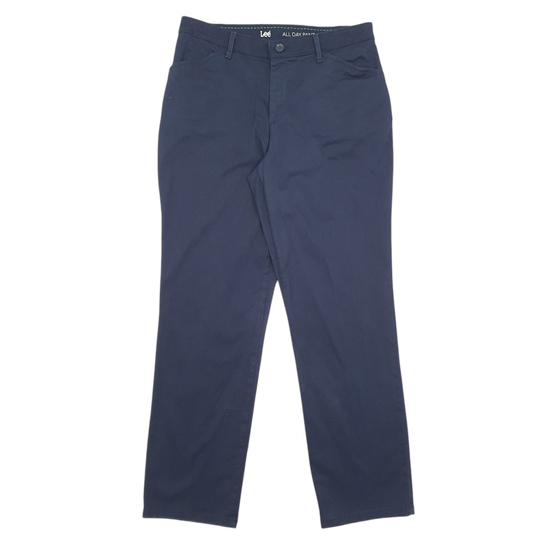 Womens Lee Navy Chino Cotton Blend  Trousers Womens UK12