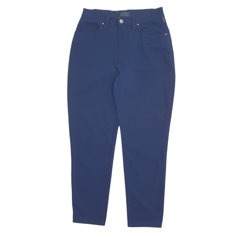 Womens Versace Dress Trousers Navy Chino Cotton Blend  Trousers Womens UK10